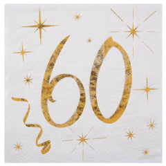 age-60-cocktail-gold-paper-napkins-x-20|615900000060|Luck and Luck| 1