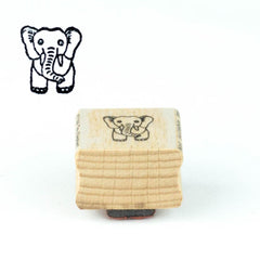 tiny-elephant-wood-mounted-craft-rubber-stamp|471AA|Luck and Luck| 1
