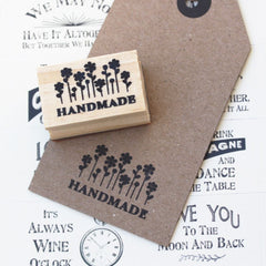 handmade-with-flowers-design-wooden-rubber-stamp-craft-scrapbooking|7A321|Luck and Luck| 1