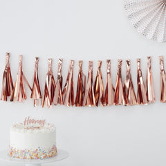 rose-gold-tassel-garland-2m-bunting-birthday-party-wedding|PM334|Luck and Luck| 1