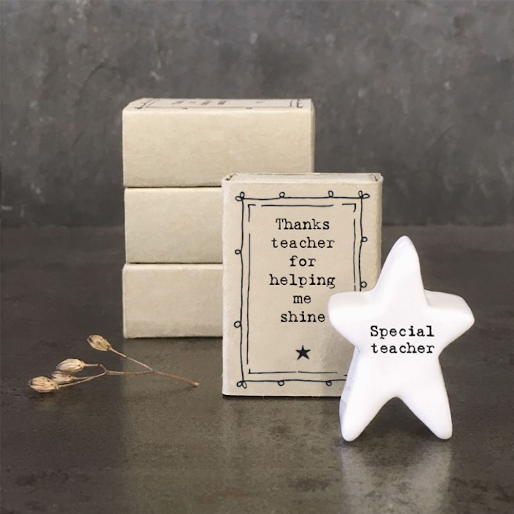 east-mini-matchbox-thanks-teacher-star-porcelain-gift|5663|Luck and Luck|2