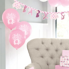 pink-floral-elephant-baby-shower-12-latex-balloons-x-8|78385|Luck and Luck| 1