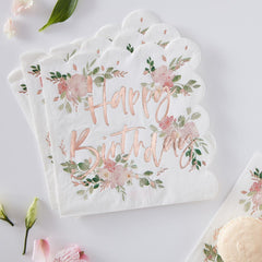 happy-birthday-floral-ditsy-napkins-x-16-partyware-tableware|DF814|Luck and Luck| 1