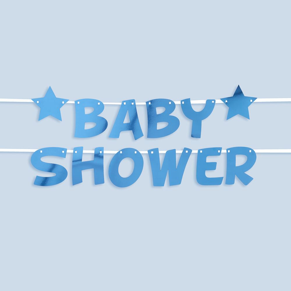 little-star-blue-baby-shower-foil-bunting-2-5m|775523|Luck and Luck| 1