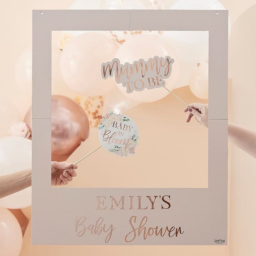 personalised-rose-gold-baby-shower-photo-booth-frame|BL-113|Luck and Luck| 1
