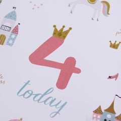 little-princess-age-4-birthday-sign-and-easel|LLSTWPRINCESS4A4|Luck and Luck|2