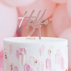 rose-gold-cake-topper-hello-21-21st-birthday|MIX-304|Luck and Luck| 1