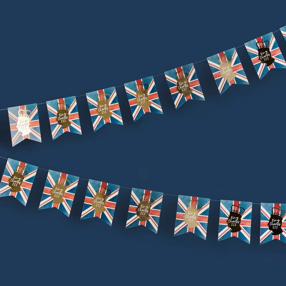 kings-coronation-flag-paper-bunting-decoration-3m|HBKC101|Luck and Luck| 1