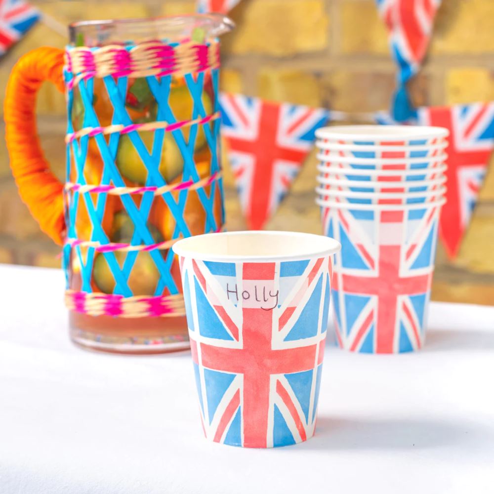 british-union-jack-paper-cups-8-pack-kings-coronation|BRIT-CUP-V2|Luck and Luck|2