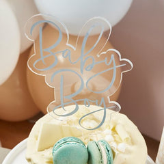 blue-baby-boy-acrylic-baby-shower-cake-topper|HBBS223|Luck and Luck|2