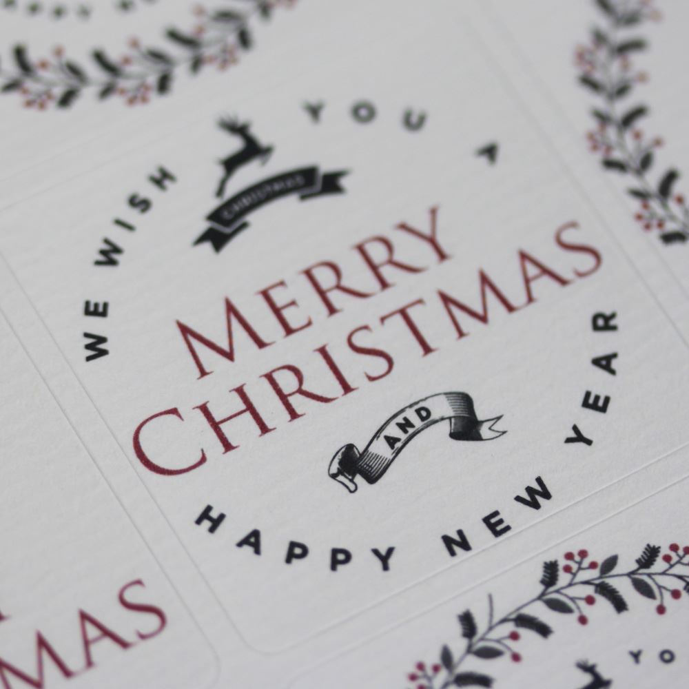 cream-christmas-reindeer-sticker-sheet-advent-xmas-craft-x-35-vintage|XSCRW|Luck and Luck| 1
