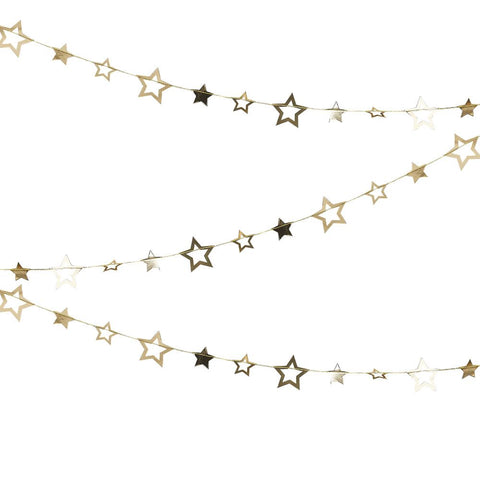 star-garland-bunting-gold-christmas-party-decoration-5m|POP-412|Luck and Luck|2