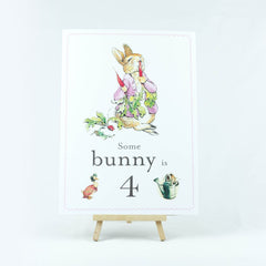 flopsy-rabbit-some-bunny-is-4-card-easel-peter-rabbit-fourth-birthday|STWFLOPSY4A4|Luck and Luck|2