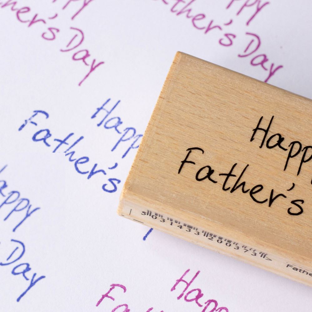 happy-fathers-day-wood-mounted-rubber-stamp|7039B|Luck and Luck| 1