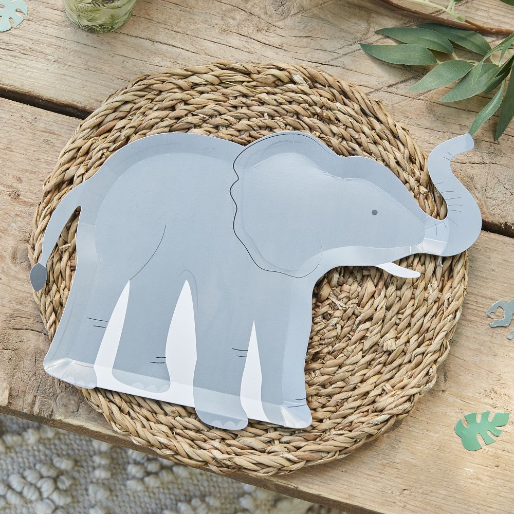 elephant-paper-party-plates-x-8-childrens-jungle-party|WILD-101|Luck and Luck| 3