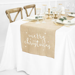 merry-christmas-hessian-table-runner-2-5m-christmas-decor| BJ4-008|Luck and Luck| 4