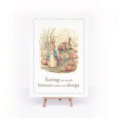 peter-rabbit-a4-sign-easel-eating-too-much-lettuce-makes-me-sleepy|STWPRLETTUCEA4|Luck and Luck| 1