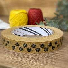 paw-print-kraft-paper-tape-50m-animal-lover-eco-friendly-wrapping|LLTAPEPAW|Luck and Luck| 1
