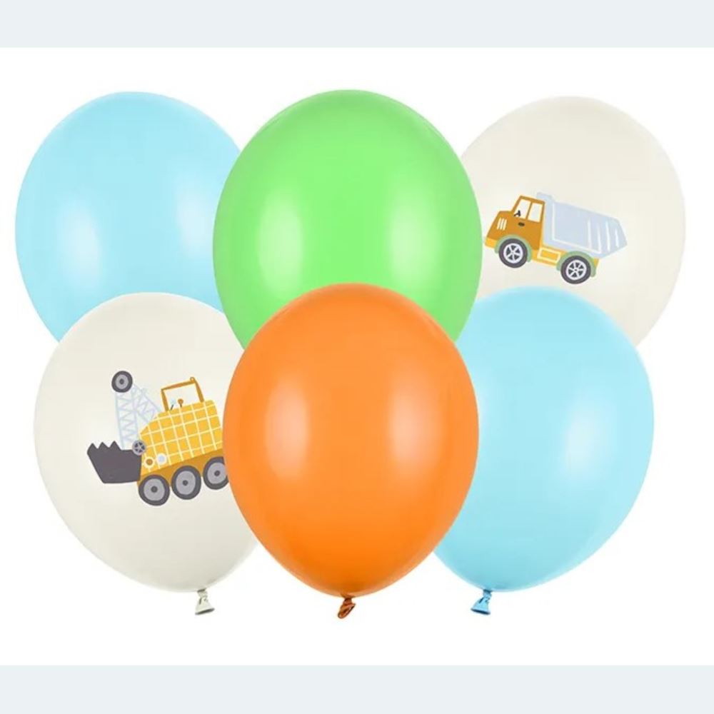 construction-vehicle-birthday-party-balloons-x-6-truck-digger|SB14P-334-000-6|Luck and Luck|2
