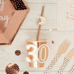 rose-gold-30th-birthday-paper-party-cups-x-8|778050|Luck and Luck| 1