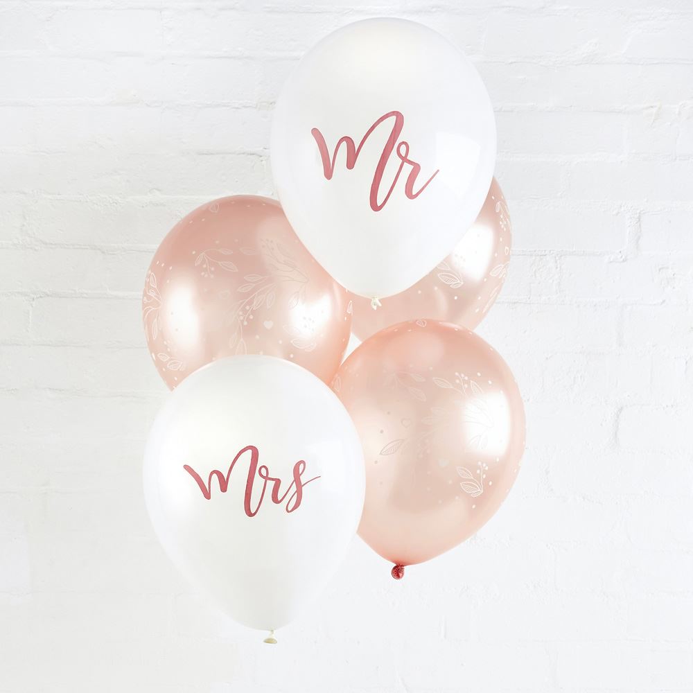 mr-and-mrs-balloons-5-pack-rose-gold-wedding-decoration|RG017|Luck and Luck| 1