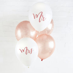 mr-and-mrs-balloons-5-pack-rose-gold-wedding-decoration|RG017|Luck and Luck| 1