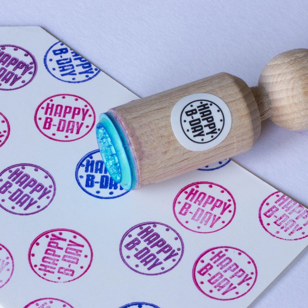 mini-rubber-craft-stamp-happy-b-day|MINI115|Luck and Luck| 1