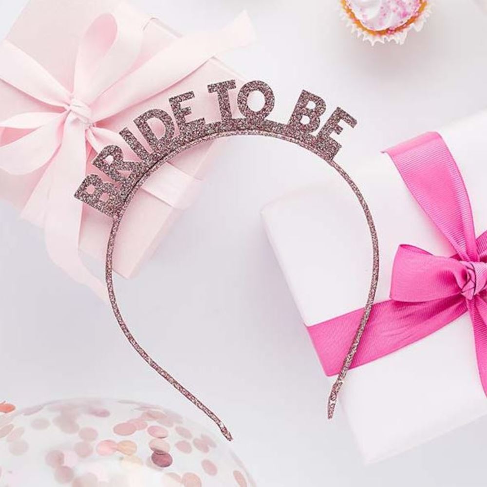 rose-gold-glitter-bride-to-be-headband|HBSY128|Luck and Luck| 1