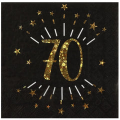 age-70th-birthday-black-gold-paper-napkins-x-10|679000000070|Luck and Luck| 1