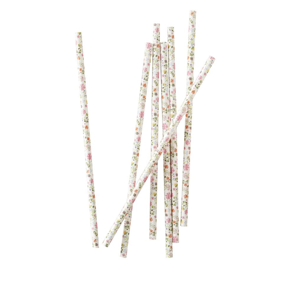 ditsy-floral-paper-party-straws-x-25|DF-806|Luck and Luck|2