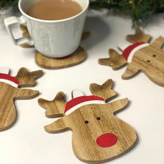 rudolph-the-reindeer-coasters-set-of-4-christmas-home-gift||Luck and Luck| 1