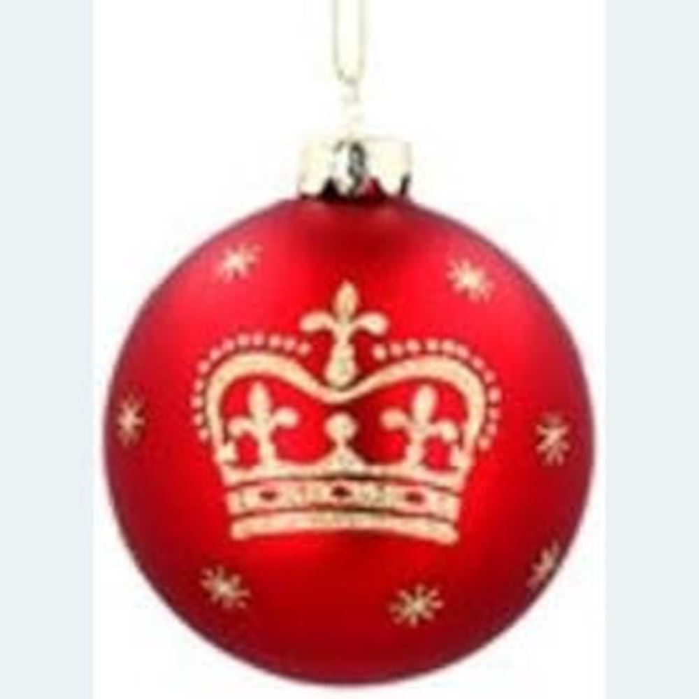 gisela-graham-red-glass-ball-king-charles-royal-insignia-decoration|02065|Luck and Luck| 3