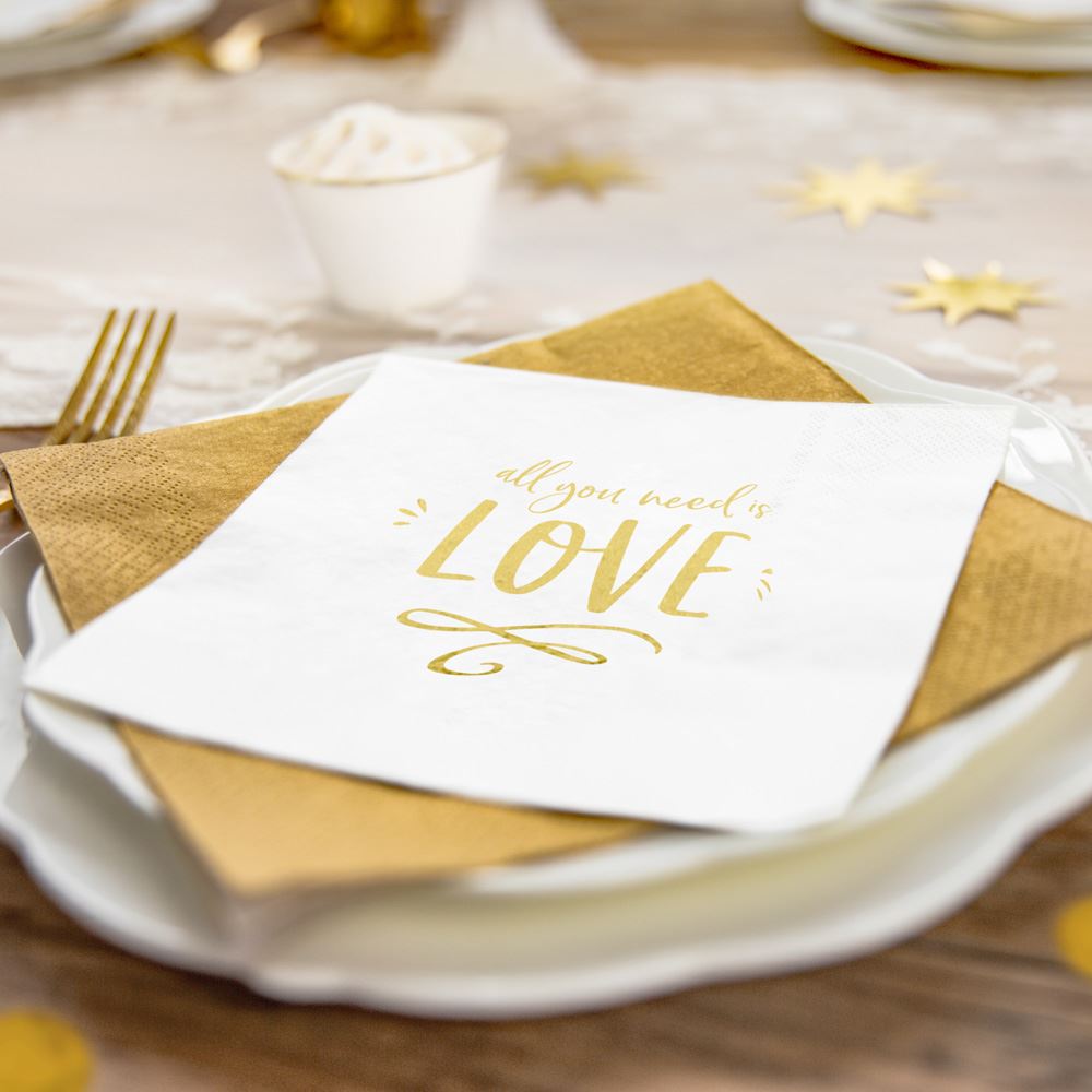 white-and-gold-paper-napkins-all-you-need-is-love-x-20-wedding|SP3375008019|Luck and Luck| 1