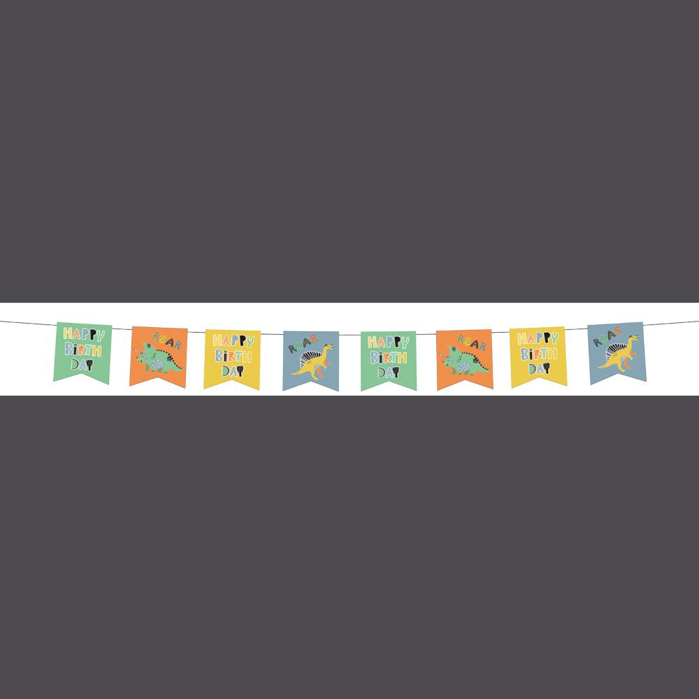 happy-birthday-dinosaur-roars-paper-flag-banner-bunting-6m|68292|Luck and Luck| 1