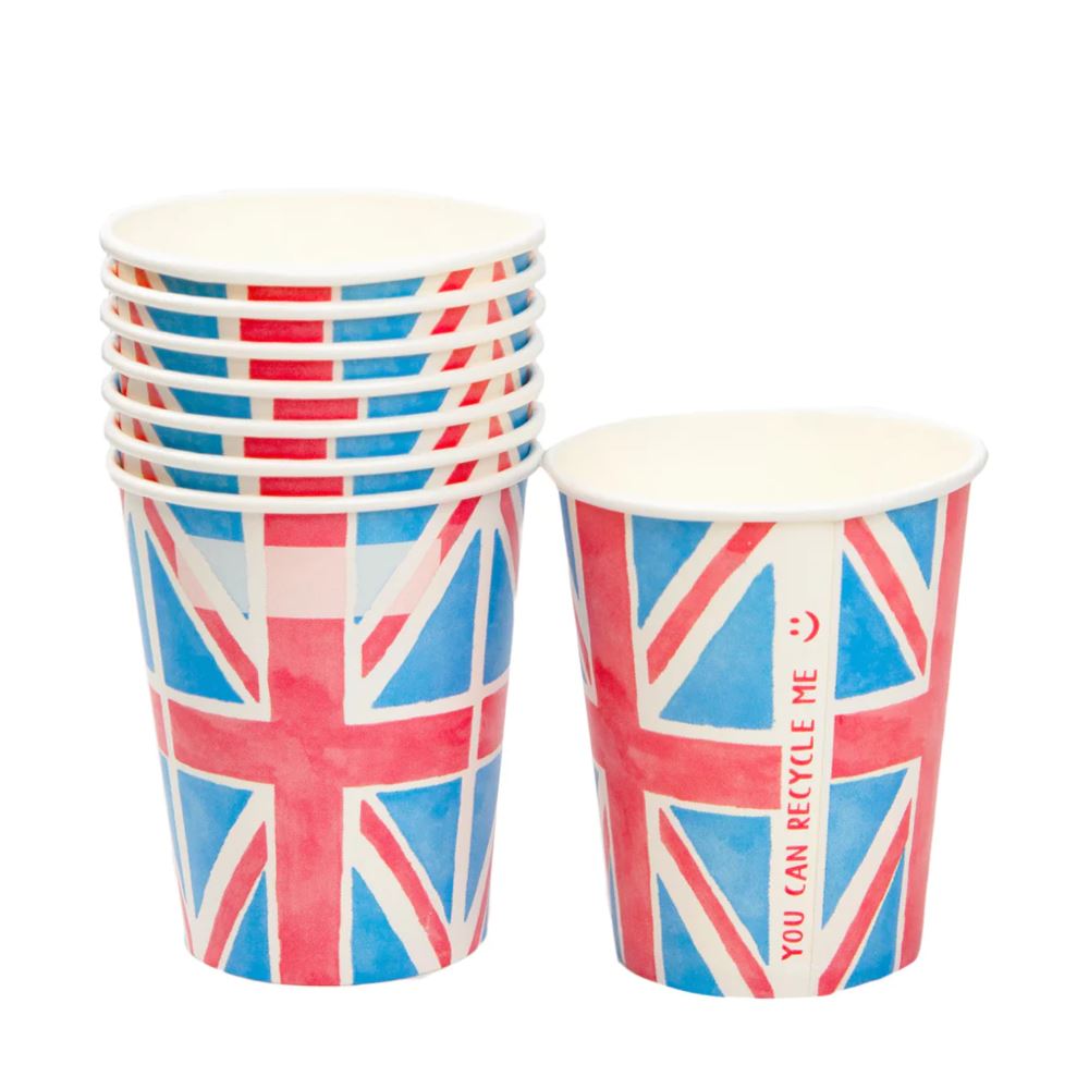 british-union-jack-paper-cups-8-pack-kings-coronation|BRIT-CUP-V2|Luck and Luck| 4