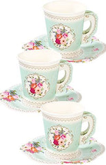 alice-in-wonderland-style-floral-cups-with-handles-and-saucers-x-12|TS6CUPSET|Luck and Luck|2