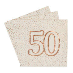 rose-gold-spotty-50th-birthday-paper-party-napkins-x-16-3ply|778265|Luck and Luck|2