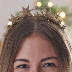 christmas-gold-headband-stars|MRY-172|Luck and Luck|2