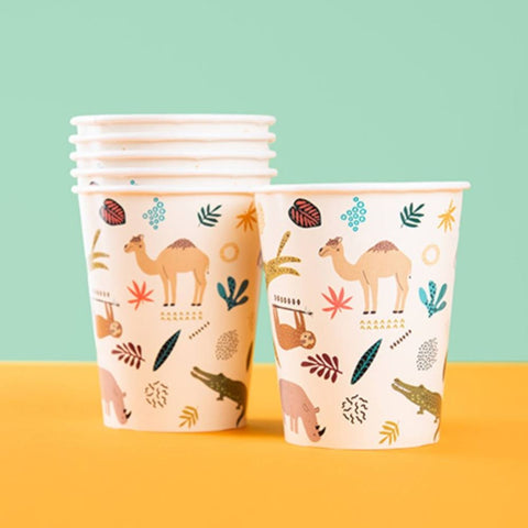 zoo-animal-party-paper-cups-x-6|68345|Luck and Luck| 1
