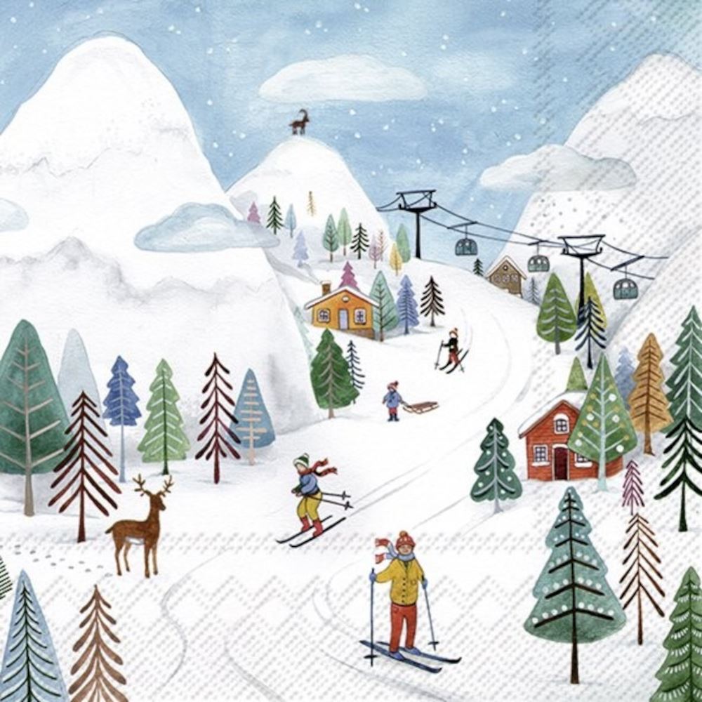 winter-ski-scene-paper-napkins-luncheon-x-20-festive-table-decor|L970400|Luck and Luck| 3