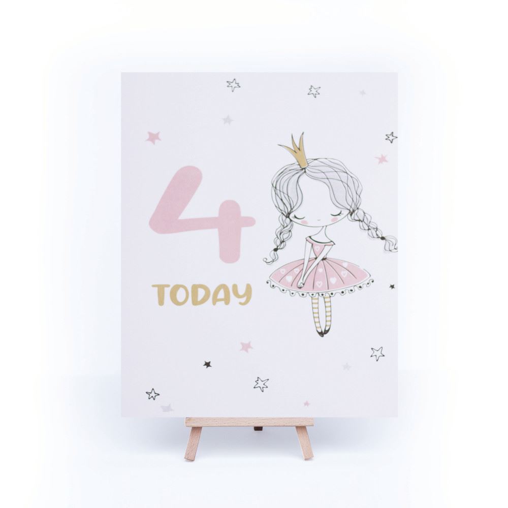 ballerina-age-4-birthday-sign-and-easel|LLSTWBALLERINA4A4|Luck and Luck| 3