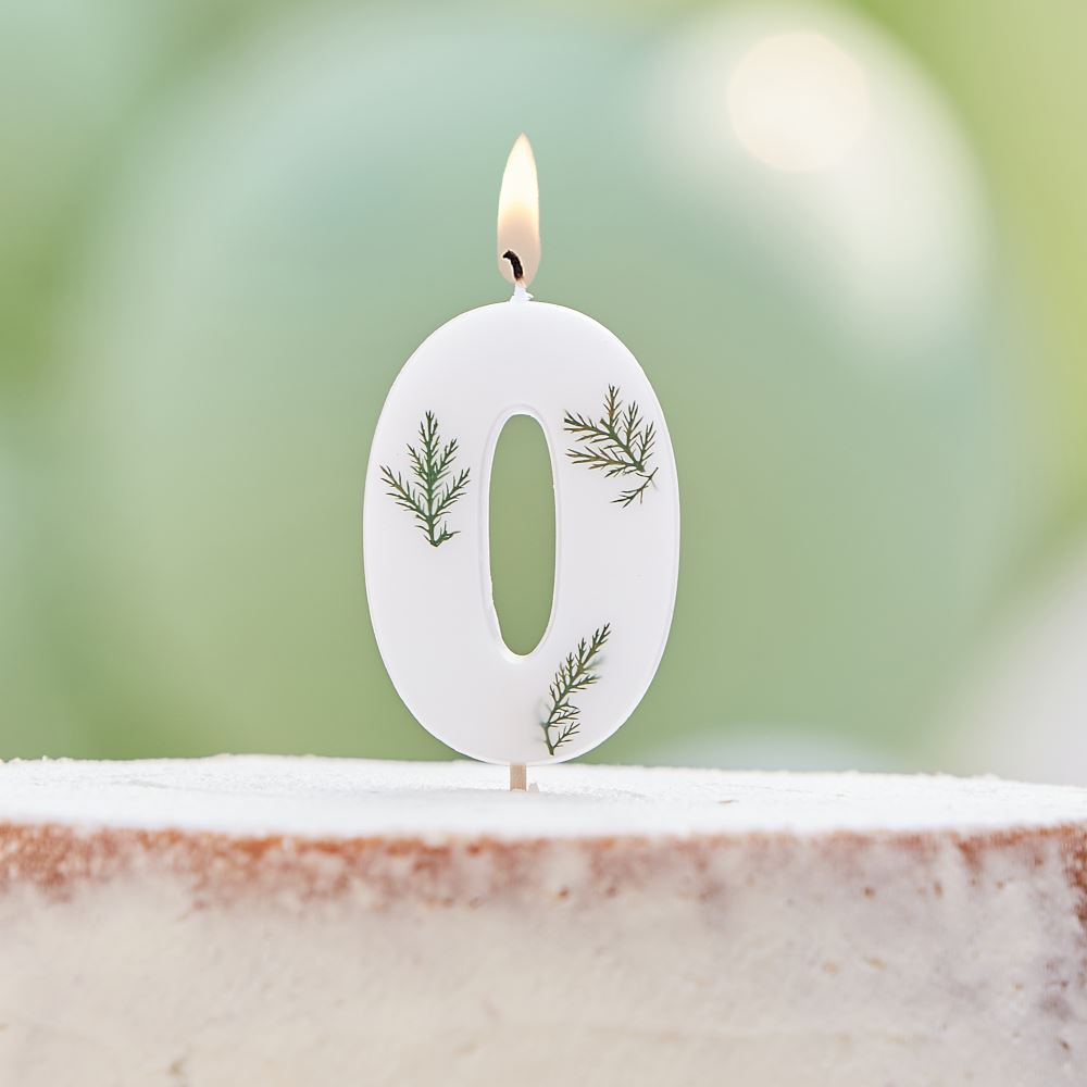 leaf-foliage-number-0-birthday-candle|MIX-575|Luck and Luck| 1