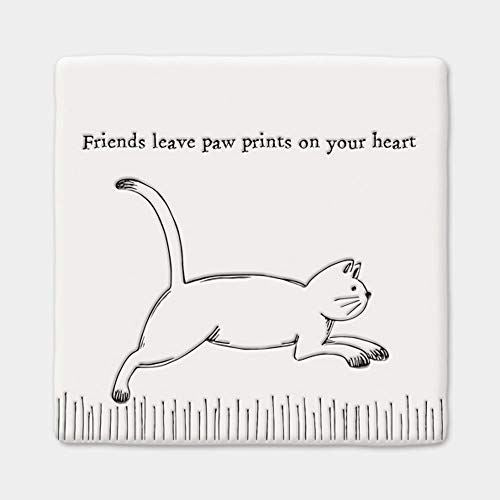 east-of-india-square-porcelain-keepsake-coaster-running-cat-friends-paw-prints|5942|Luck and Luck|2