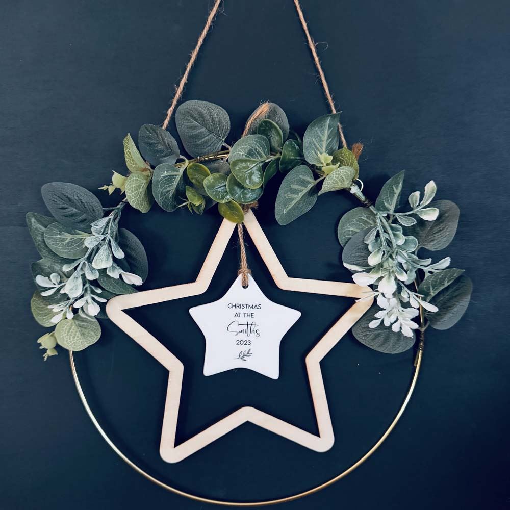 wooden-hoop-with-wooden-star-and-personalised-star-decoration|LLUVNOEL117|Luck and Luck| 1