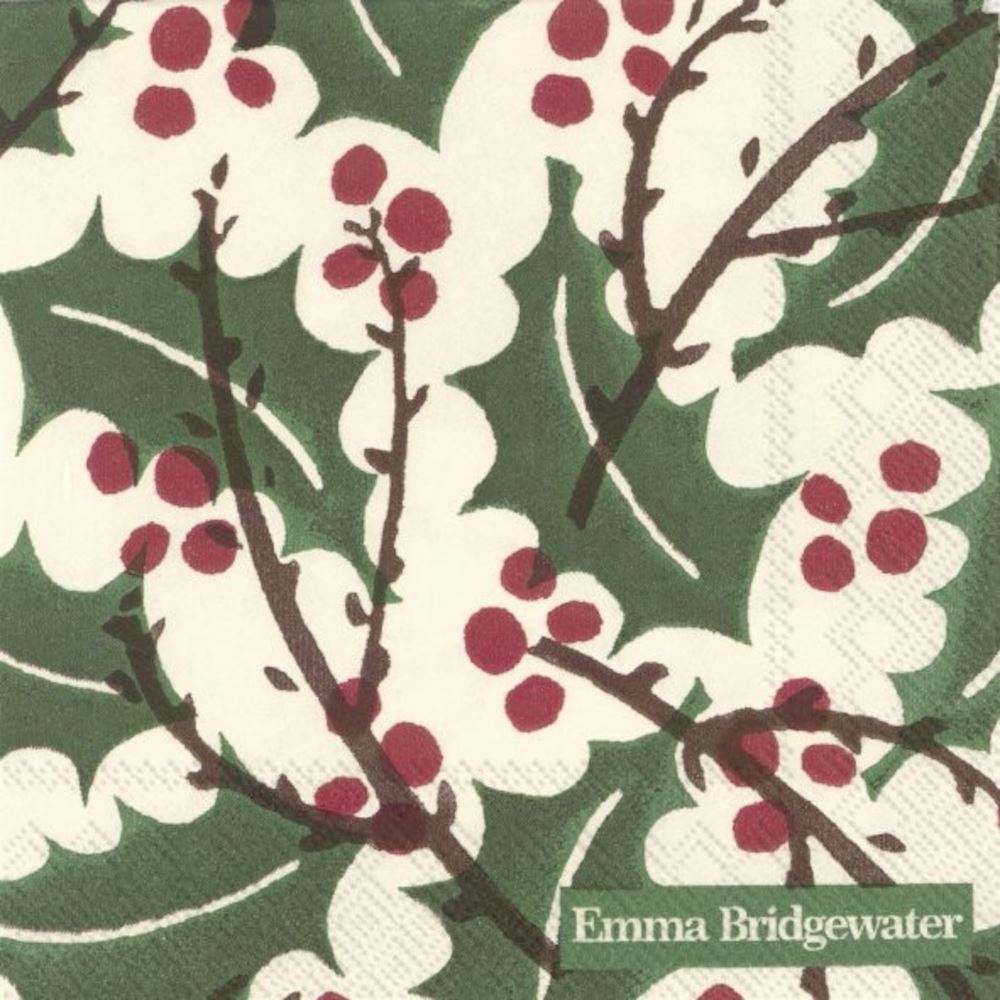 emma-bridgewater-holly-berry-cocktail-christmas-paper-napkins-x-20|C730200|Luck and Luck|2