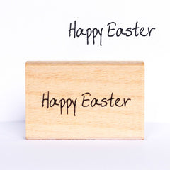 scribbled-font-happy-easter-wood-mounted-rubber-craft-stamp|7022B|Luck and Luck|2