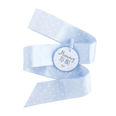 mummy-to-be-ribbon-sash-blue-with-white-dots-baby-shower|J012BL|Luck and Luck|2