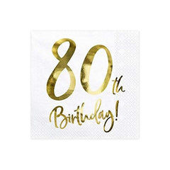 80th-birthday-paper-party-napkins-gold-and-white-x-20|SP337780008|Luck and Luck| 3