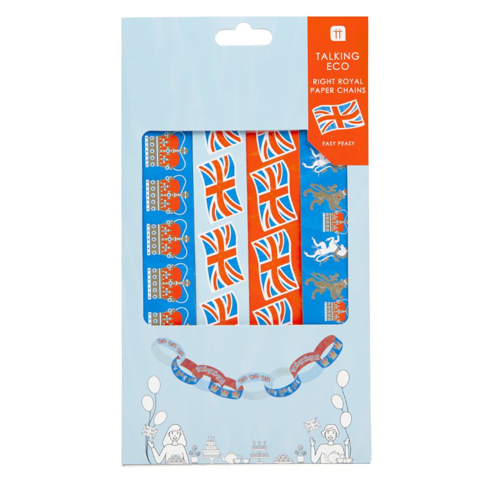 union-jack-paper-chain-kit-100-pack-queens-jubilee|ROYAL-PCHAIN|Luck and Luck| 5