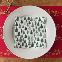 nordic-forest-green-tree-christmas-paper-napkins-x-20|L1017120|Luck and Luck| 1